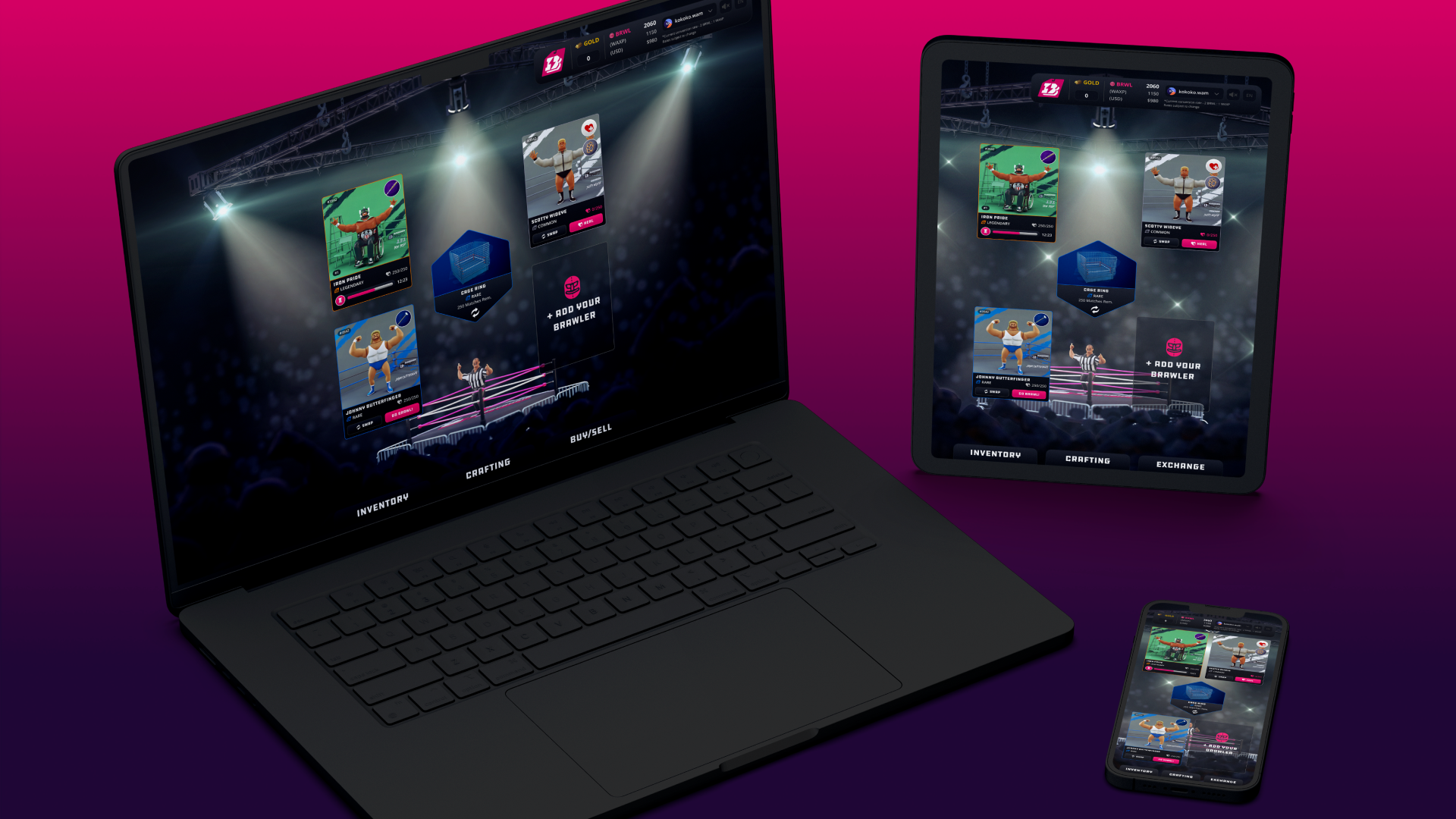 Blockchain Brawlers brawler detail view